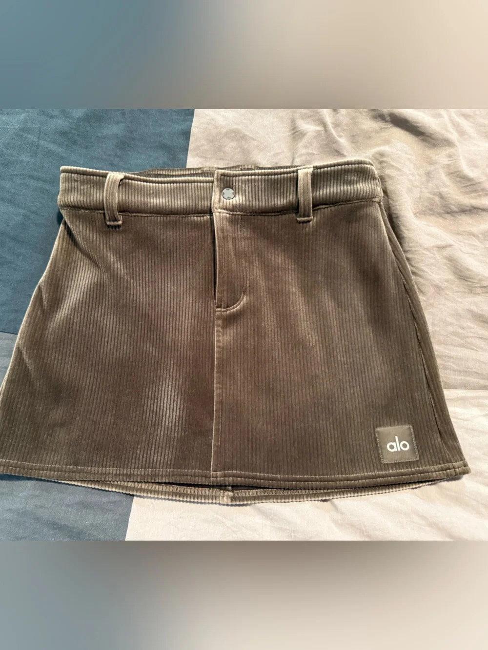 ALO Yoga Corduroy Mini Skirt in Deep Brown